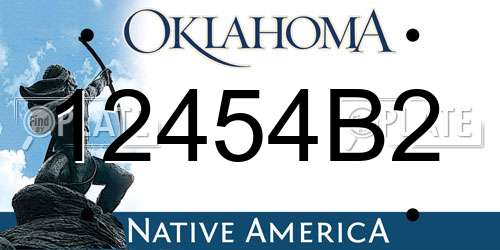 12454B2 Oklahoma License Plate