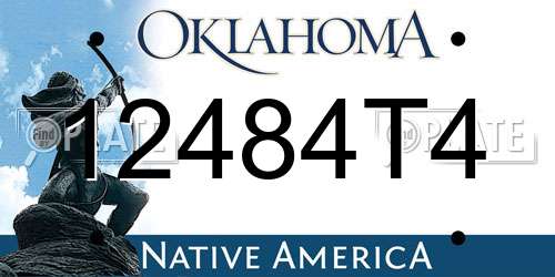 12484T4 Oklahoma License Plate
