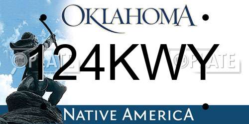 124KWY Oklahoma License Plate