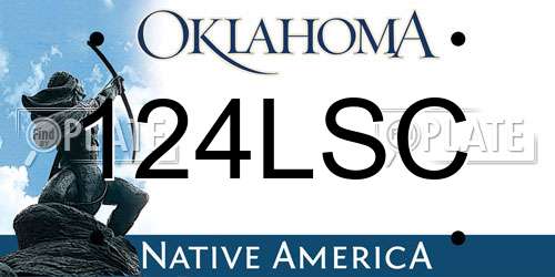 124LSC Oklahoma License Plate