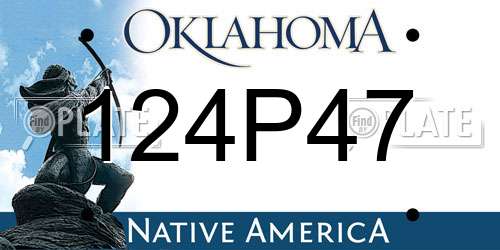 124P47 Oklahoma License Plate