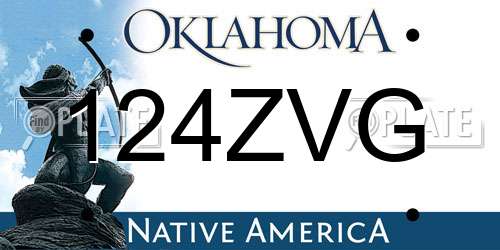 124ZVG Oklahoma License Plate