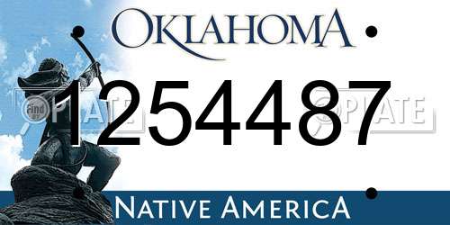 1254487 Oklahoma License Plate