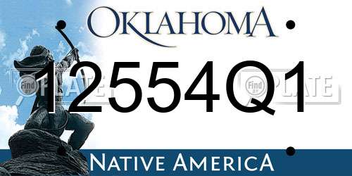 12554Q1 Oklahoma License Plate