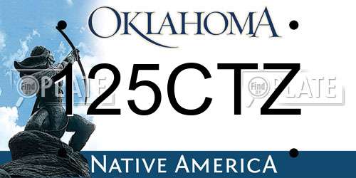 125CTZ Oklahoma License Plate