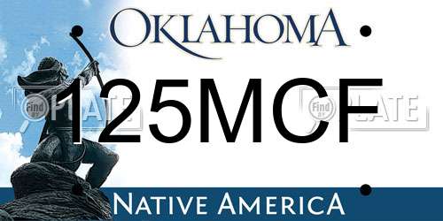 125MCF Oklahoma License Plate