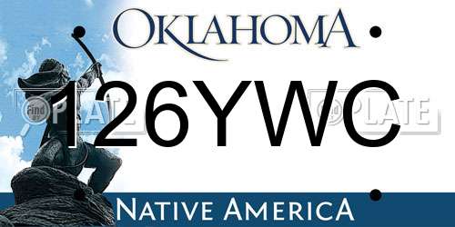 126YWC Oklahoma License Plate