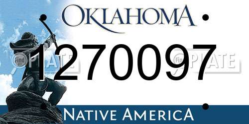 1270097 Oklahoma License Plate