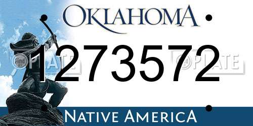 1273572 Oklahoma License Plate