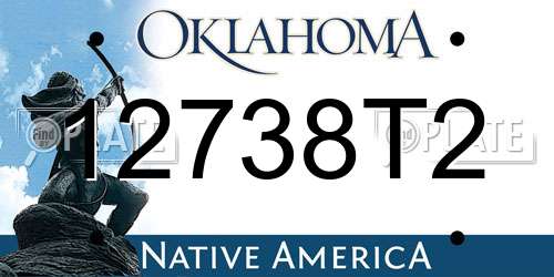 12738T2 Oklahoma License Plate