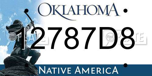 12787D8 Oklahoma License Plate