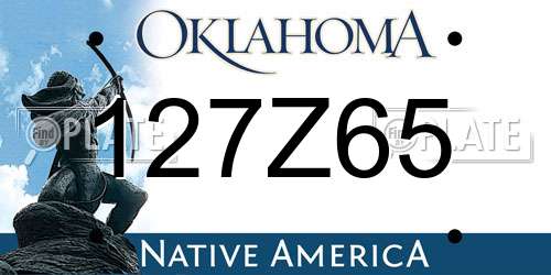 127Z65 Oklahoma License Plate
