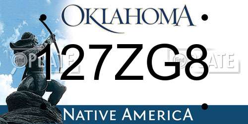 127ZG8 Oklahoma License Plate
