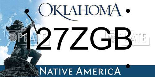 127ZGB Oklahoma License Plate