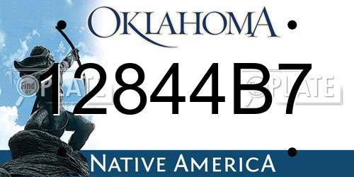12844B7 Oklahoma License Plate