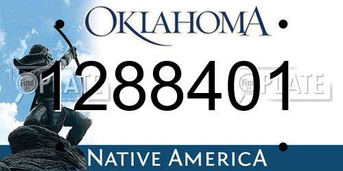 1288401 Oklahoma License Plate