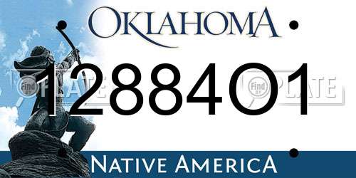 12884O1 Oklahoma License Plate