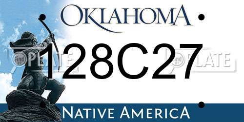 128C27 Oklahoma License Plate