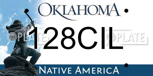 128CIL Oklahoma License Plate