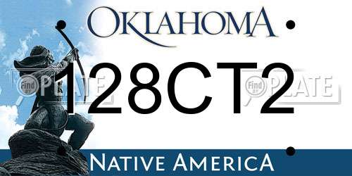 128CT2 Oklahoma License Plate