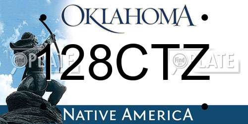 128CTZ Oklahoma License Plate