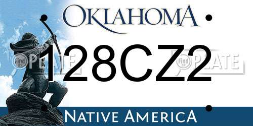 128CZ2 Oklahoma License Plate