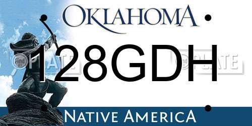 128GDH Oklahoma License Plate