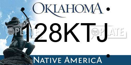 128KTJ Oklahoma License Plate