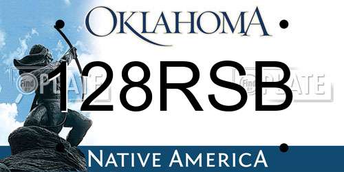 128RSB Oklahoma License Plate