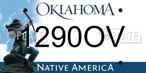 1290OV Oklahoma License Plate