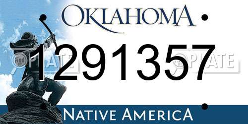 1291357 Oklahoma License Plate