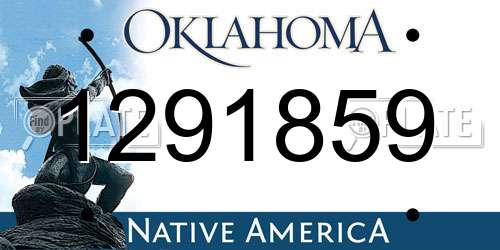 1291859 Oklahoma License Plate