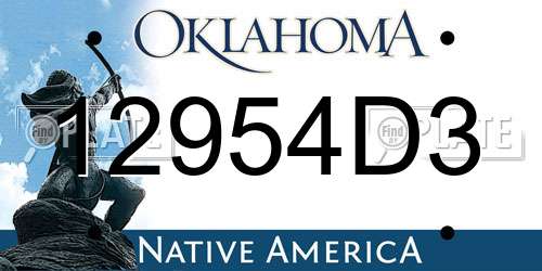 12954D3 Oklahoma License Plate