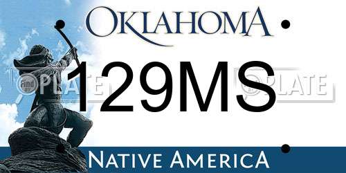 129MS Oklahoma License Plate