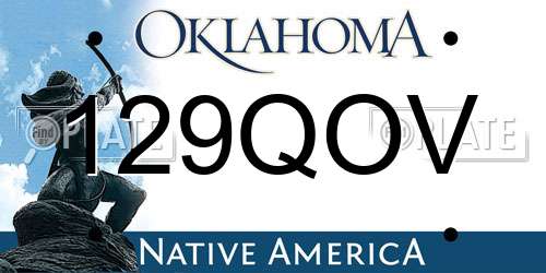 129QOV Oklahoma License Plate