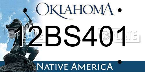 12BS401 Oklahoma License Plate