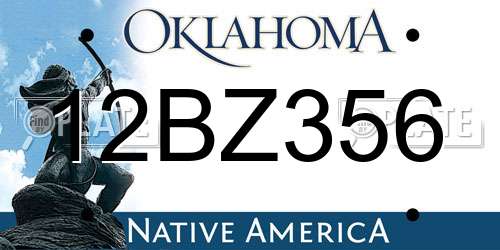 12BZ356 Oklahoma License Plate