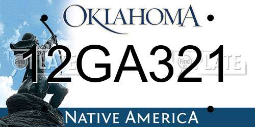 12GA321 Oklahoma License Plate