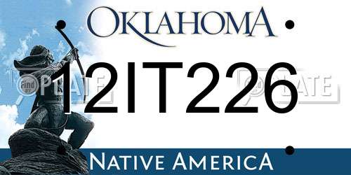 12IT226 Oklahoma License Plate