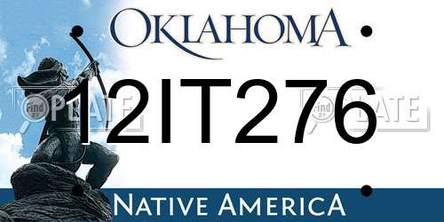12IT276 Oklahoma License Plate