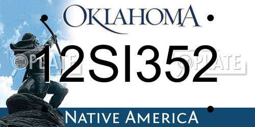 12SI352 Oklahoma License Plate