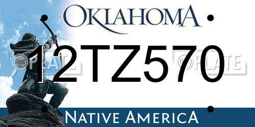 12TZ570 Oklahoma License Plate