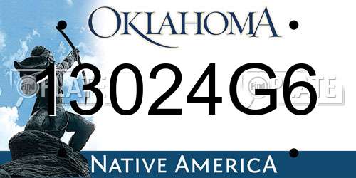 13024G6 Oklahoma License Plate