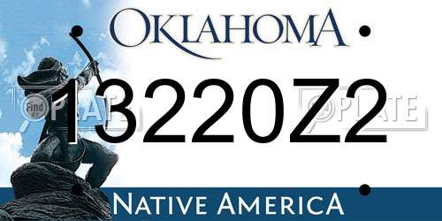 13220Z2 Oklahoma License Plate