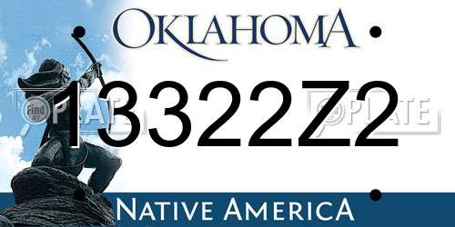 13322Z2 Oklahoma License Plate