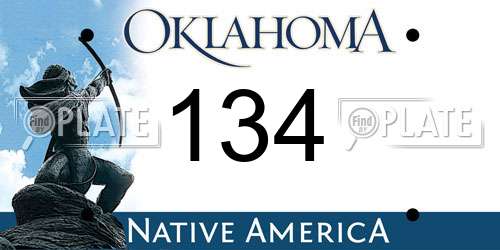 134 Oklahoma License Plate