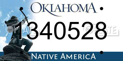 1340528 Oklahoma License Plate