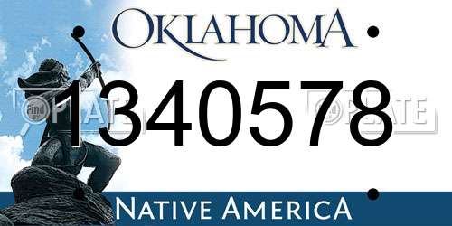 1340578 Oklahoma License Plate