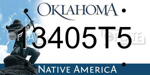 13405T5 Oklahoma License Plate