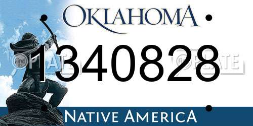 1340828 Oklahoma License Plate